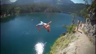 Awesome Cliff Dive Back Flip Like A Boss