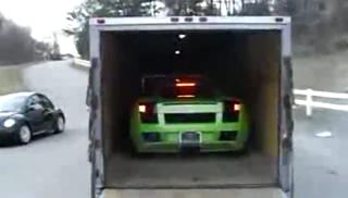 Unloading my new car.