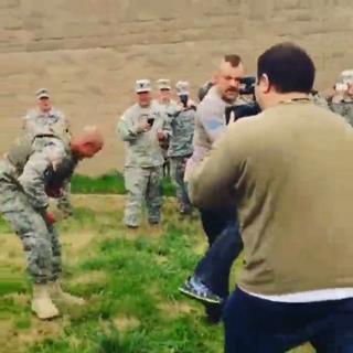 Soldier Gets Kicked In The Chest By Chuck Liddell
