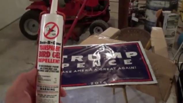 Trump political sign boobie trap!