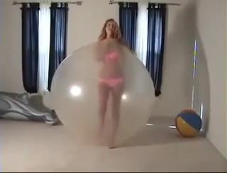 BIKINI Girl Get's Stuck In A Balloon