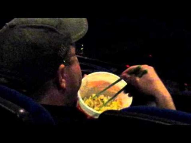 Guy Eating Popcorn With Chopsticks Must Be A Serial Killer Wtf Video Ebaums World 