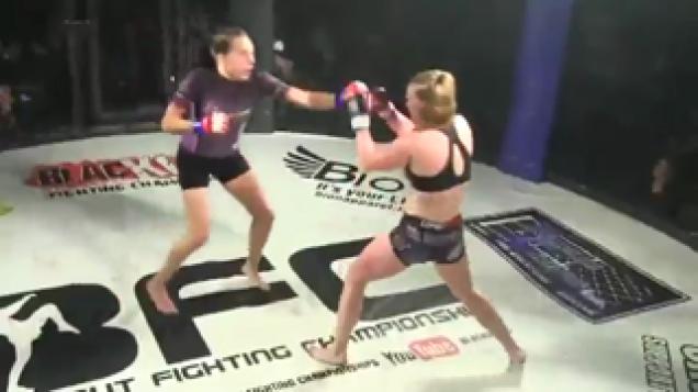 Girl Knocked Out By a Spinning Backfist