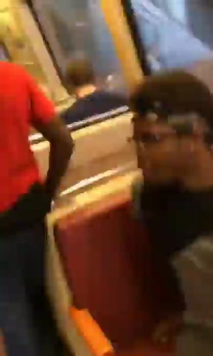White Guy Slapped On Subway-