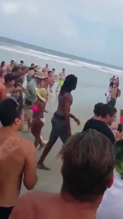 FIGHT - BLACK VS WHITE AT COCOA BEACH