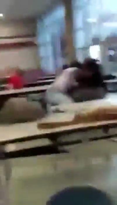Cafeteria Fight After Milk Gets Dumped On Head 3...2....1.... FIGHT!