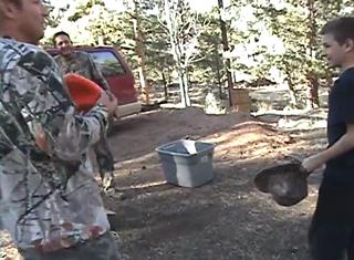 shovel nutshot prank on young boy