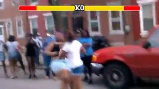 Girls real street fight. lol