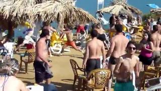 Mass Fight In Israel Beach.