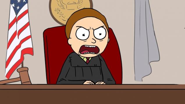 hilarious Rick and Morty voice over of an actual court transcript