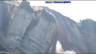 Massive Cliff Collapses Onto Beach in France