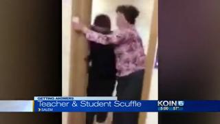 Teacher Pulls off Teen Girl's shirt during scuffle