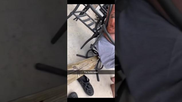Grandpa Gets His Nuts Stuck in the Patio Furniture