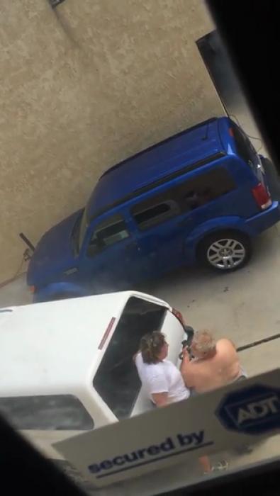 Woman Gets Into Fight With Fat Guy In Motorized Chair