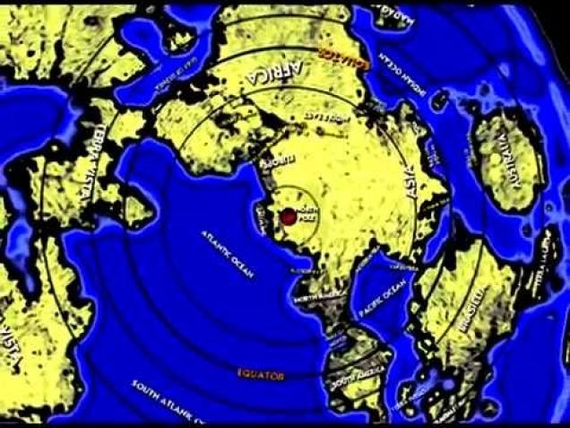 Map of the Flat Earth created by plasma moon image Wow