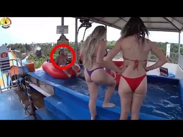 Dangerous plunge Water Slide do you dare to try it