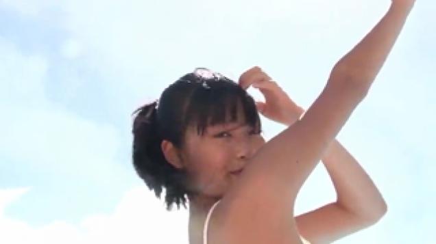 Karen Kobayashi Wears a Black Bathing Suit