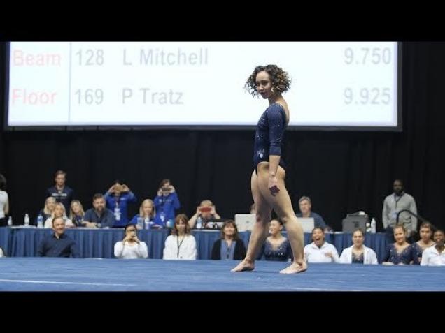 Katelyn Ohashi Scores A Perfect 10.0 On Floor Exersize.