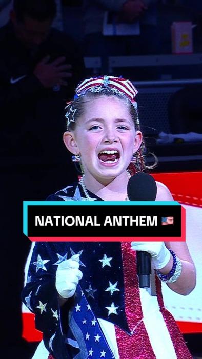 Little Girl "Fergie's" The National Anthem At Pacers Game.