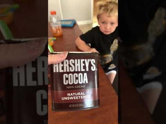 Little Boy Finds Out The Hard Way That Chocolate Cocoa Powder Doesn't Taste Good