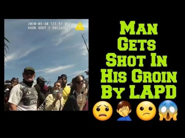 Bradley Steyn an anti Apartheid Fighter gets shot in his Groin by LAPD after kicking a Cop