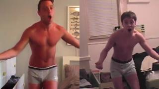 Guy Dances In Underwear To Dixie Chicks' Song "Landslide" At Age 20 And 30