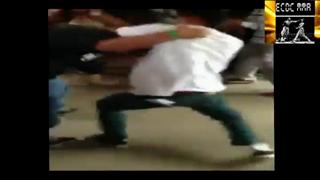 Brutal fight between mexican thug and big tomboy girl!