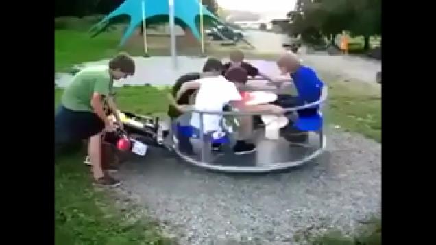  Motorcycle -Powered Merry - Go - Round Fail - Wow Video eBaum 