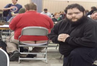 This guy went to a Magic: The Gathering Tournament recently and took a series of selfies with butt cracks that he saw.