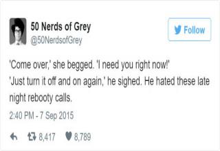 Dude rewrites 50 Shades Of Grey in a hilariously nerdy way.