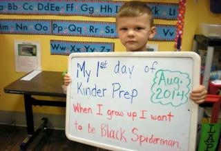 White kid wanting to be Black Spider-Man when he grows up? Hilarious!