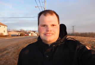 It is Nice and Sunny Outside on Tuesday Evening in Sydney Nova Scotia in the Whitney Pier Area but it is Windy and Cold outside during on Tuesday Evening and Frankie MacDonald is Enjoying his walk and the Sun and Clouds look so beautiful by the Sydney Harbor.
