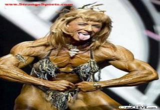 Get your spray tans ready - Female Bodybuilders flexing for the camera.  Why do these freak me out so bad?