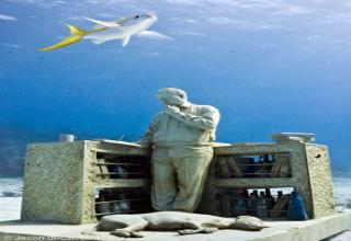 They use these sculptures to help rebuild the coral reef at where ever they place these sculptures. 

http://www.underwatersculpture.com/index.asp