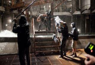 A collection of mostly high res images from the making of the epic Batman battle with Bane.