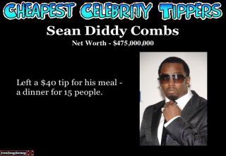 Here are 28 of the Cheapest Celebrity Tippers. You will see their Net Worth and how bad they tip. Enjoy!