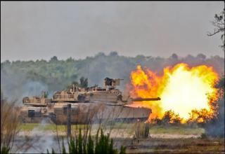Combined arms live fire demonstration in Fort Stewart, Georgia