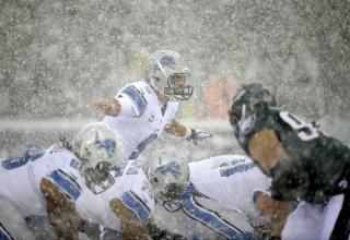 With a snow storm battering the east coast yesterday, parts of at least five games were played in snowy conditions which created some amazingly awesome photographs.
