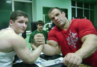 Ukraine born Denis Cyplenkov, Russian strongman, arm wrestling champion