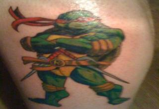 some tattoos of cartoon characters on them innernets