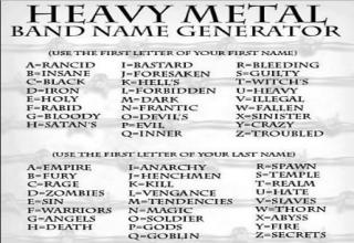 What’s Your Heavy Metal Band Name? - Picture | eBaum's World