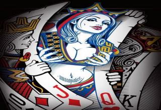 A collection of art, images and other items associated with poker...