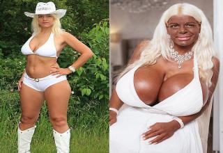 Martina Big spent $65,000 on surgery to transform herself into an 'Exotic Barbie', She used tanning injections and a sun-bed to give herself 'crispy brown' skin...
