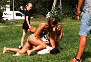 Swedish off-duty policewoman Mikaela Kellner, now being referred to as "bikini cop"