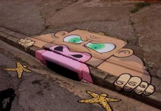 What you can do with some paint and a bunch of city storm drains.
