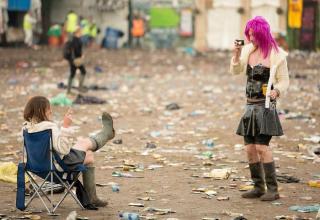 Glastonbury Festival is a five day music festival that takes place near Pilton, Somerset, England. Glastonbury is a huge festival and over 175,000 people attended this year. As you can see, those people left behind a lot of garbage.