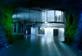 The Pionen White Mountains bunker is located 100 feet below ground and shielded by 16-inch-thick metal doors, all within a few miles of Stockholm, Sweden.