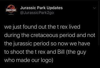 Jurassic Park Parody Account is Twitter Comedy Gold - Funny Gallery