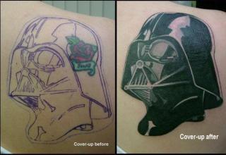 Their tattoo makeovers range from just a cover up of an ex's name to rather impressive works of art.