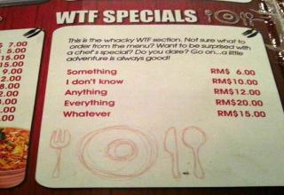 These Menus Come With a Free Side Order of Humor